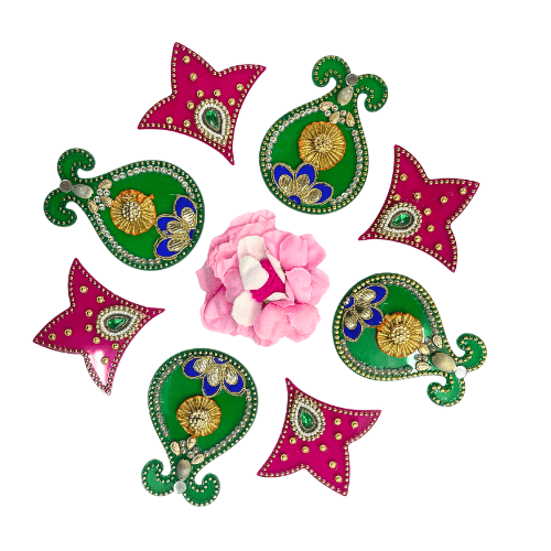 Fancy beaded exclusive floral range Acrylic Rangoli