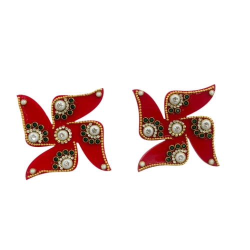 Fancy perspex pack of 2 swastika stick ons