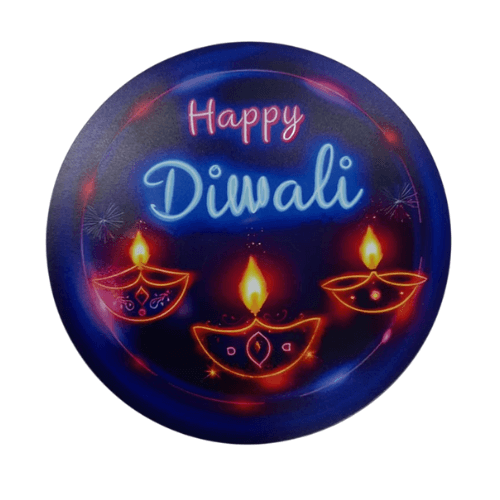 Neon coloured Happy Diwali wall hangings
