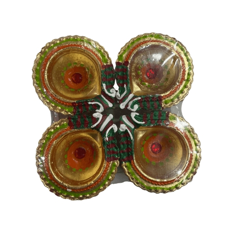 Pack of 4 Fancy clay lamps