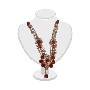 Red, gold and clear diamanté jewellery set