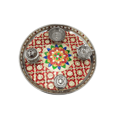 Exclusive Oxidized Metal Rakhi/Pooja Tray