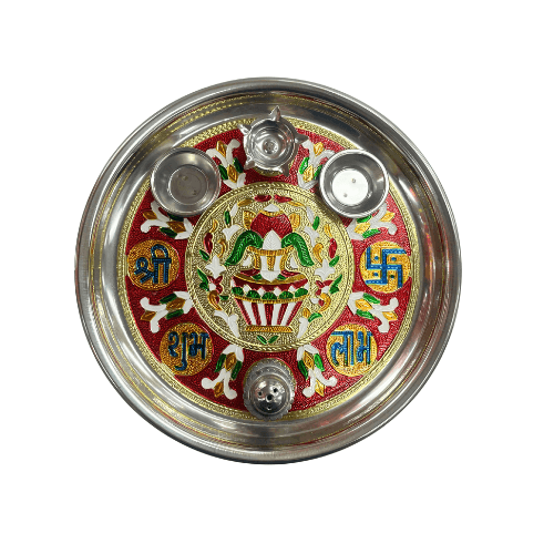 Fancy Single Aarti Pooja gold oxidized metal finish