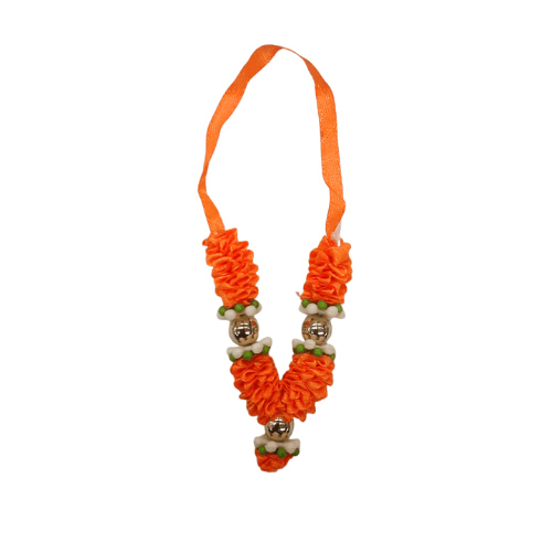 Orange Flower Garland for Deity 14cm