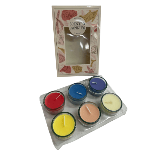 Pack of 6 scented glass candles