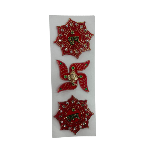 Pack of shubh labh and swastik with ganesh sticker,