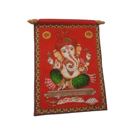 Red Ganesh Fancy Wedding scroll